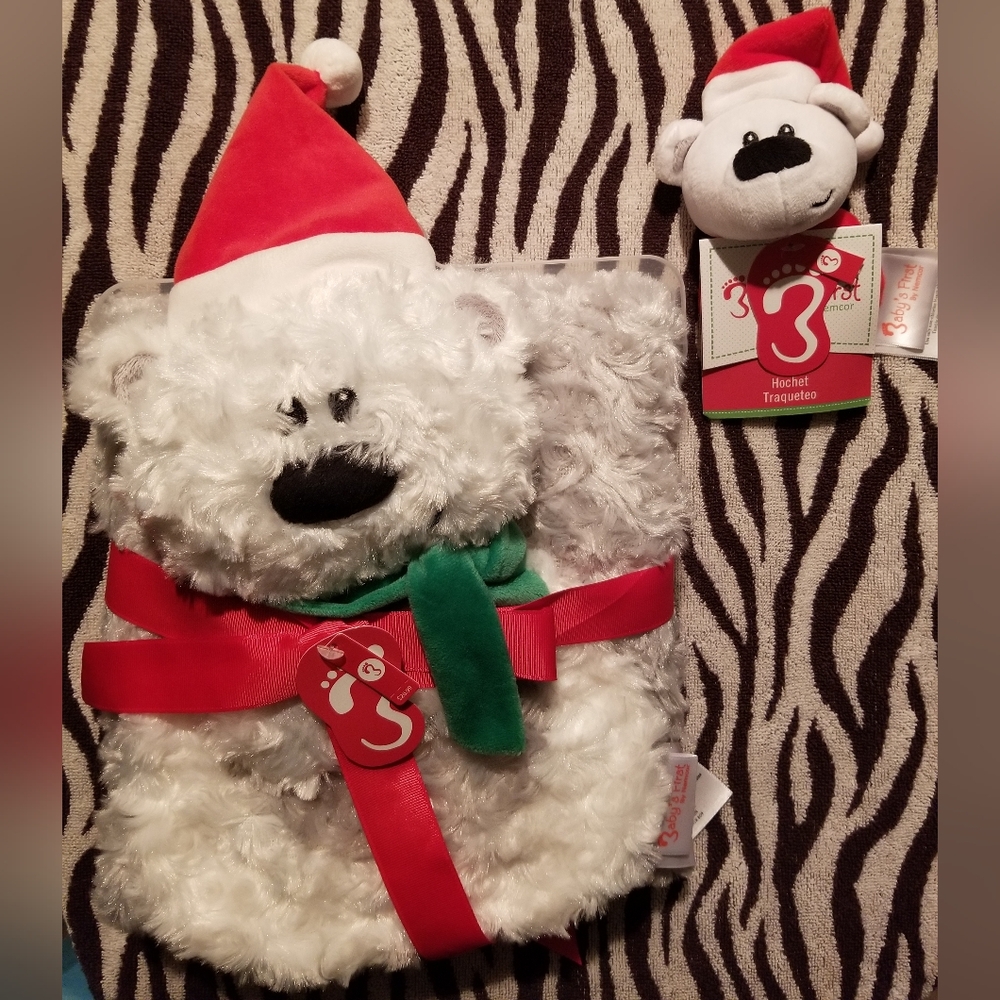 🍭Baby's First by Nemcor 2 Piece Set - Blanket & Baby Buddy + Bonus Rattle
